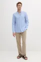 Сорочка з льону United Colors of Benetton 5BKU5QL08 блакитний SS25