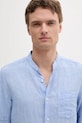 Сорочка з льону United Colors of Benetton блакитний 5BKU5QL08