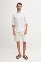 Ľanová košeľa United Colors of Benetton 5BKUUQ04Q biela SS25