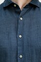 United Colors of Benetton košeľa pánska ľanová 5BKUUQ04Q tmavomodrá