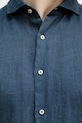 United Colors of Benetton košeľa pánska ľanová 5BKUUQ04Q tmavomodrá