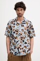 United Colors of Benetton koszula lniana casual niebieski 5HPWUQ05B