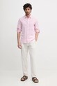 Pepe Jeans koszula lniana ARMANDO PM309028 różowy SS25