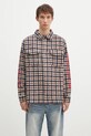 Košeľa s prímesou vlny Billionaire Boys Club Check Shirt regular béžová B24429