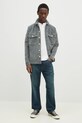Рубашка из велюра AllSaints HARRIER M171SB серый SS25