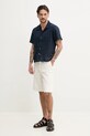 Ľanová košeľa ZADIG&VOLTAIRE WMSH01328.404 tmavomodrá SS25