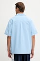 Дрехи Памучна риза adidas Originals Essentials Seersucker Short Sleeve Shirt JD2457 син
