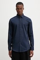 Βαμβακερό πουκάμισο HUGO σκούρο μπλε 50539707