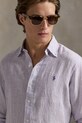 Сорочка з льону Polo Ralph Lauren фіолетовий 710968973
