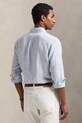 Льняная рубашка Polo Ralph Lauren 710968973 голубой SS25