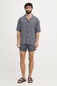 HUGO πουκάμισο παραλίας Ανδρικό BEACH SHIRT RELAXED 50540065 σκούρο μπλε SS26