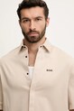 BOSS Green cămașă din bumbac bej 50537678