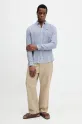 Barbour koszula lniana Linton Tailored Shirt MSH5325 granatowy SS25