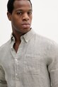 Barbour cămașă de in Linton Tailored Shirt verde MSH5325