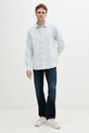 Barbour koszula bawełniana Fenfield Oxford Stripe Relaxed Fit Shirt MSH5586 turkusowy SS25