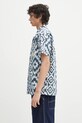 cămașă din bumbac Homelane Printed S/S Relaxed Fit Shirt MSH5599 bleumarin SS25
