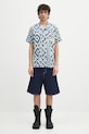 Barbour koszula bawełniana Homelane Printed S/S Relaxed Fit Shirt MSH5599 granatowy