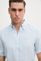 Πουκάμισο από λινό BOSS μπλε 50539352