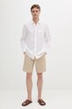 Πουκάμισο από λινό Calvin Klein K10K114488 λευκό SS25