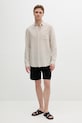 Calvin Klein koszula lniana K10K114488 beżowy SS25