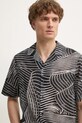 Βαμβακερό πουκάμισο Calvin Klein μαύρο KM0KM01155
