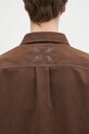 Košeľa Andersson Bell Lemmans Faux-Suede atb1237m hnedá