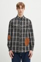 Andersson Bell camicia Noah Patch Check regolare nero atb1238m