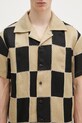 Andersson Bell koszula Patchwork Open Collar beżowy atb1233m