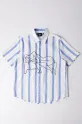 by Parra camicia di lino Sleep now cotone blu 53240