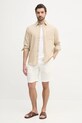 Calvin Klein Jeans koszula lniana J30J327295 beżowy SS25