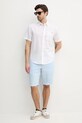 Lněná košile Calvin Klein Jeans J30J327296 bílá SS25