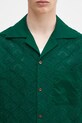 Drôle de Monsieur cotton shirt La Chemise Brodee Tapisserie green G.SH213.CO196.DGN