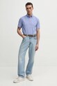 Хлопковая рубашка Tommy Hilfiger MW0MW38589 фиолетовой SS25