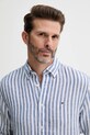 Tommy Hilfiger cămașă de in albastru MW0MW38581