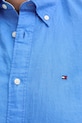 Риза с лен Tommy Hilfiger MW0MW40703 син