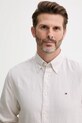 Риза с лен Tommy Hilfiger бежов MW0MW40704