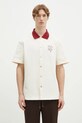 Îmbrăcăminte Drôle de Monsieur cămașă din bumbac La Chemise Piquee Slogan Vignes F.SH196.CO140.CM bej