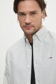 Bavlněná košile Tommy Jeans šedá DM0DM21298