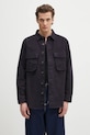 Bavlnená košeľa Barbour Barbour Jungle Sateen Overshirt relaxed tmavomodrá MOS0417