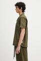 Barbour cămașă din bumbac Barbour Holywell Poplin S/S Relaxed Fit Shirt MSH5603 verde SS25
