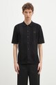 Хлопковая рубашка Fred Perry гладкий чёрный K9727.102