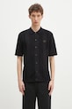 Памучна риза Fred Perry стандартна черен K9727.102