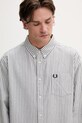 Fred Perry koszula bawełniana szary M6574.X86