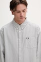 Fred Perry koszula bawełniana szary M6574.X86