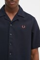 Βαμβακερό πουκάμισο Fred Perry σκούρο μπλε M7774.248