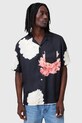 AllSaints camasa din bumbac FLEUR cu modele negru M058SC