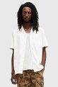 AllSaints camasa din bumbac HUDSON scurt alb M081SA