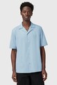 Хлопковая рубашка AllSaints HUDSON casual голубой M081SA