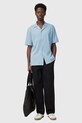 Хлопковая рубашка AllSaints HUDSON голубой M081SA