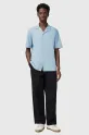 AllSaints camasa din bumbac HUDSON M081SA albastru